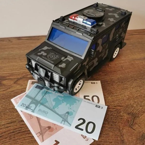گاوصندوق طرح ماشین ارتشی خاکستری Military Car Safe Box_اسباب بازی